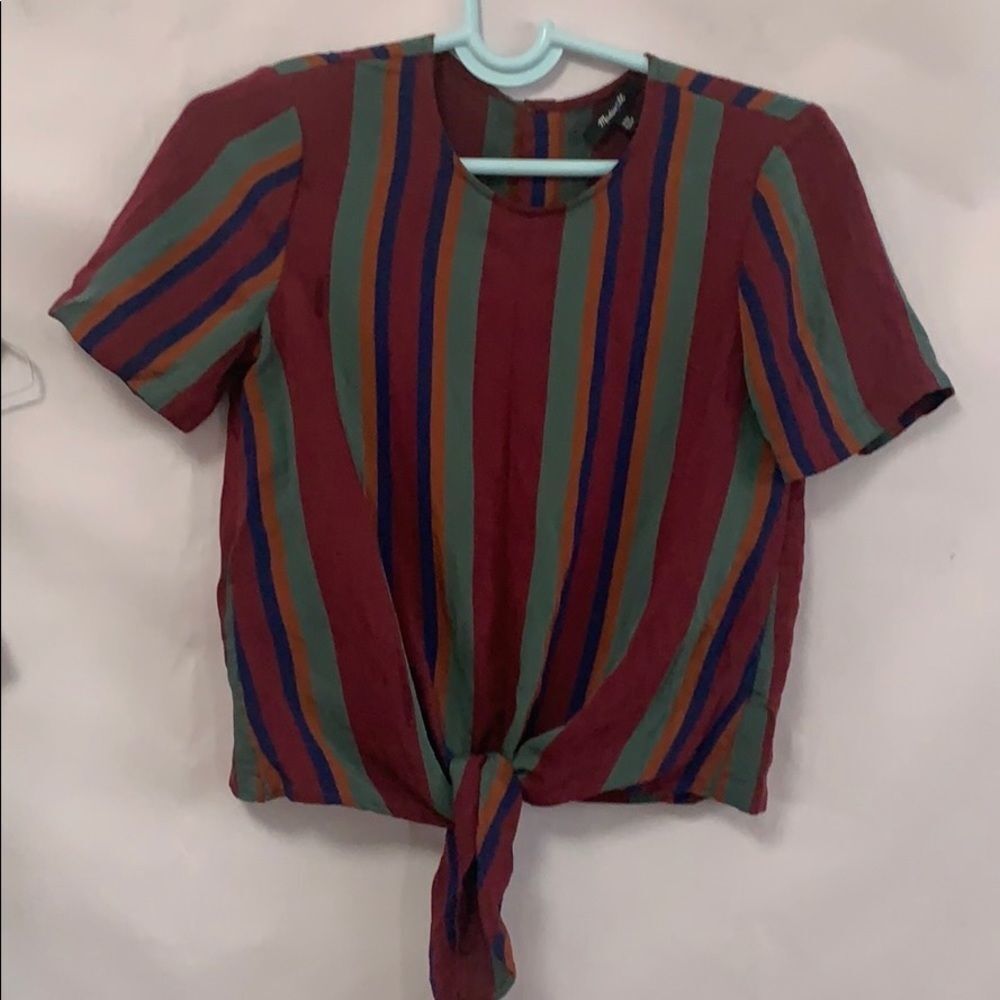 MADEWELL STRIPED KNOT FROM BLOUSE SIZE XXS‎